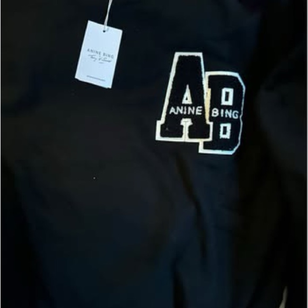 Anine Bing Black Sweatshirt with Logo Patch